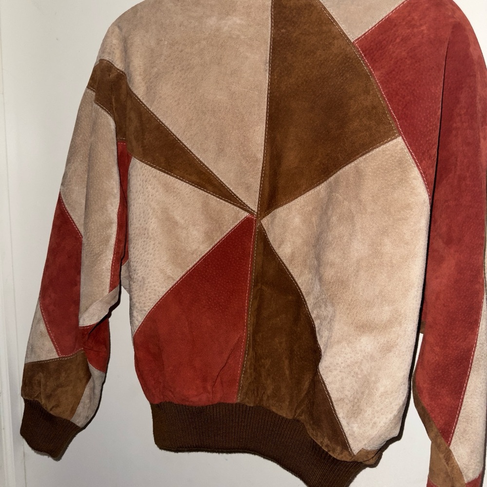 Colorblock Suede Patchwork Sweater - image 2